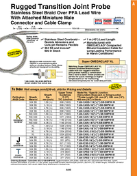 Thumbnail of document Data Sheet - TJ36 Thermocouple Probes w/SS Overbraid Cable & Mini